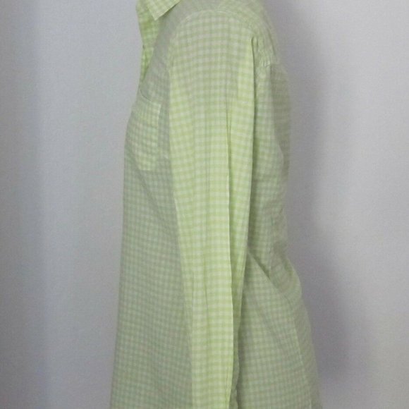 J. CREW THE PERFECT SHIRT - LIME GREEN GINGHAM - 100% COTTON - X … - Picture 3 of 5